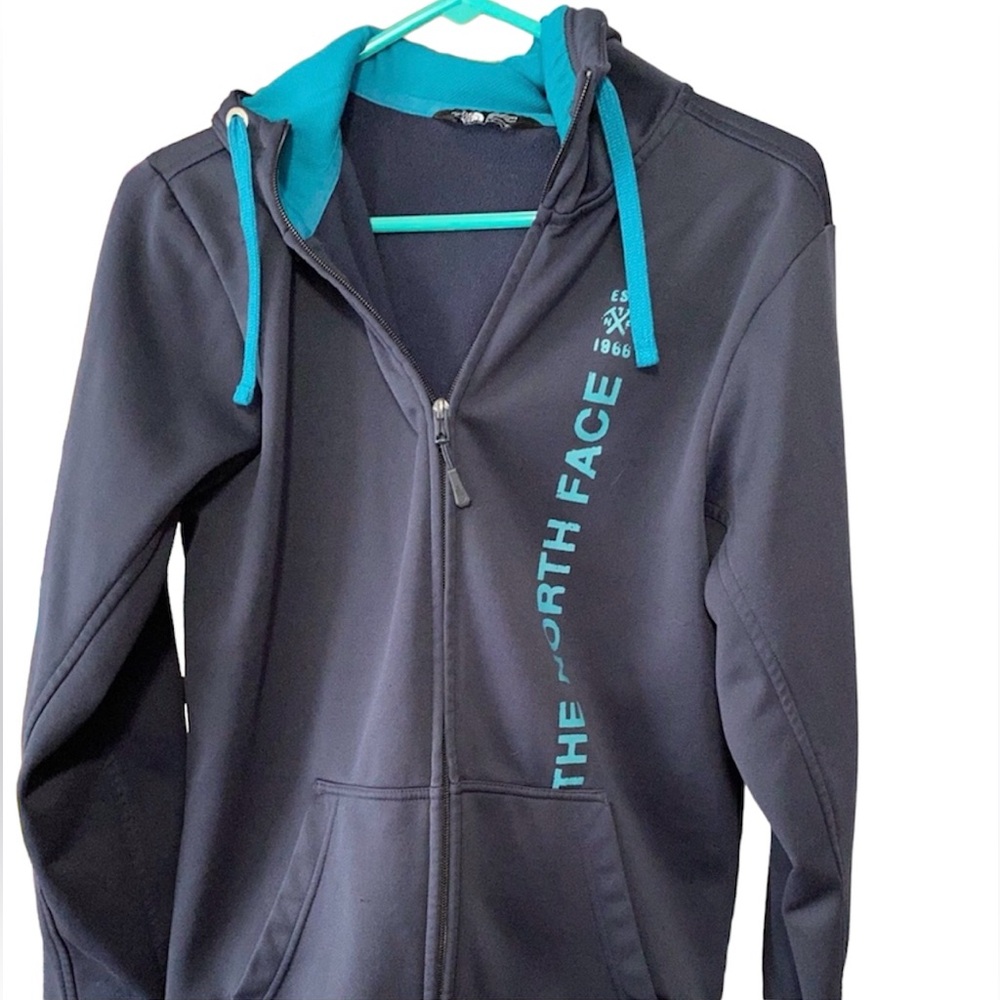 Navy The North Face zip up hoodie / jacket with Thumbholes / men’s small